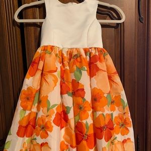 David’s Bridal Toddler Dress Orange Floral